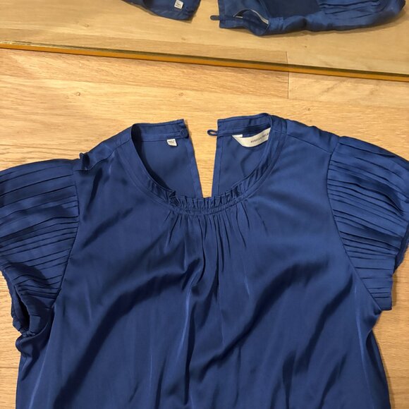 Rebecca Taylor Blue Pleated Sleeve Maxi Dress Size XS - Picture 5 of 7